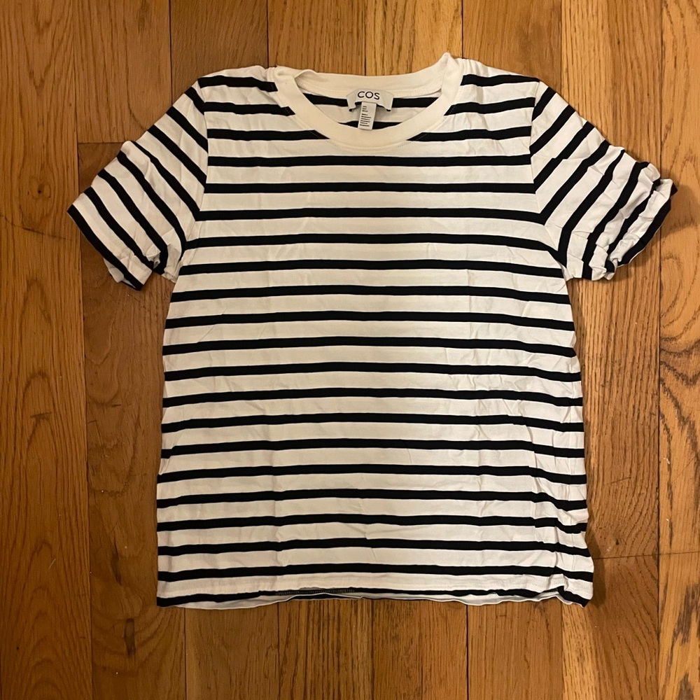 COS Black and White Striped Tee